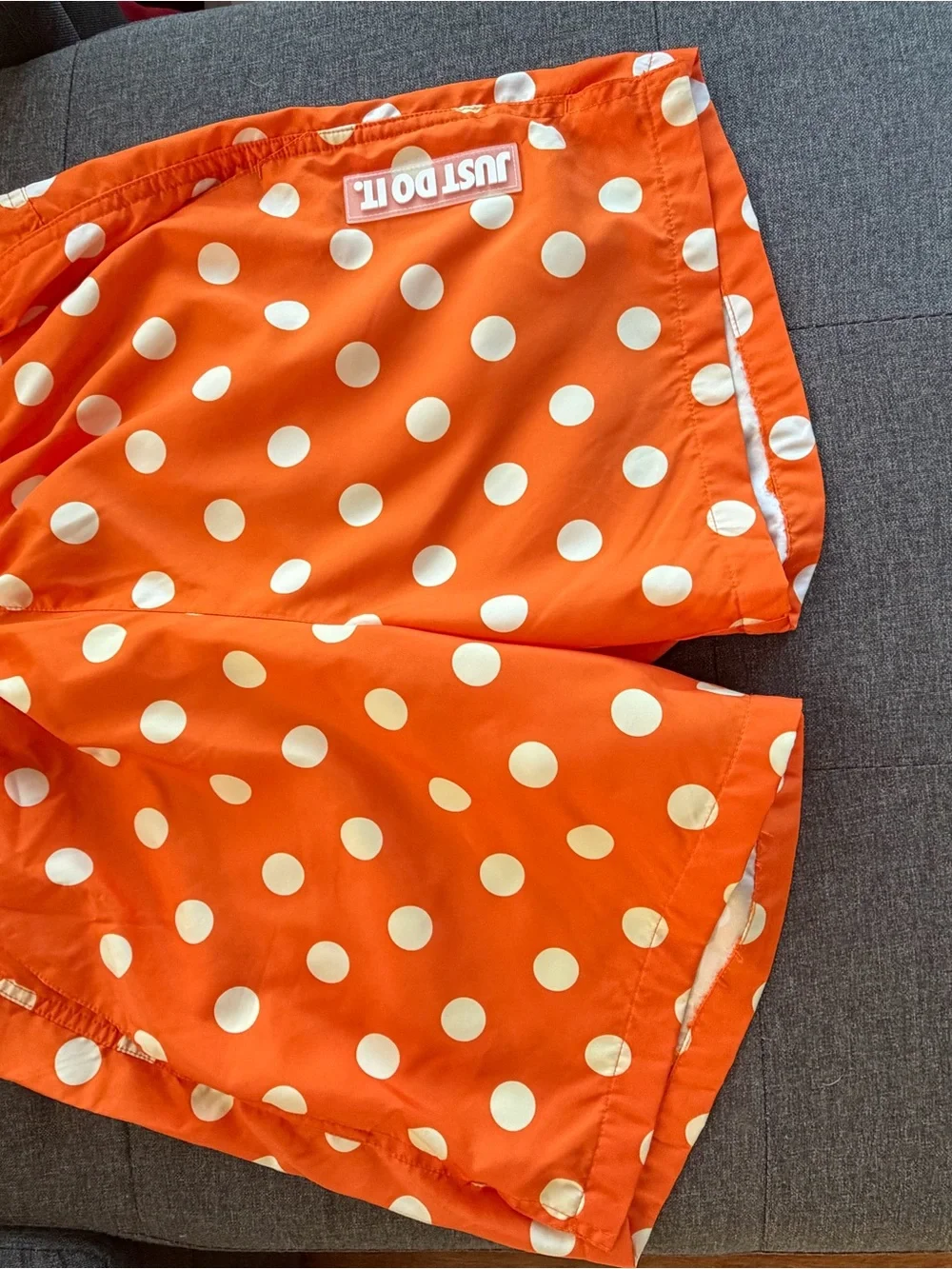 Nike Orange with White Polka Dot Mens Shorts